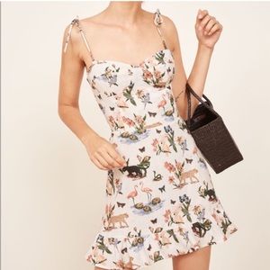 NWT Reformation Porto linen dress in janeiro print 0-2